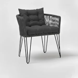 Chaise en corde tressée bohème Anthracite | BELLY