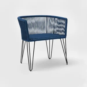 Chaise en corde tressée bohème Bleu Lagon | BELLY