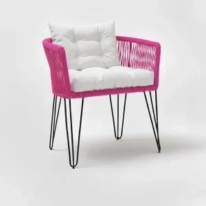 Chaise en corde tressée bohème Fuchsia | BELLY