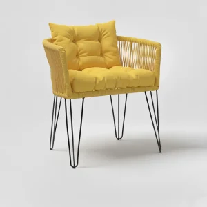 Chaise en corde tressée bohème Jaune | BELLY