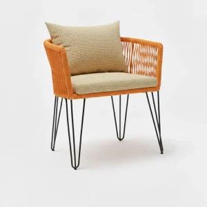 Chaise en corde tressée bohème Orange | BELLY