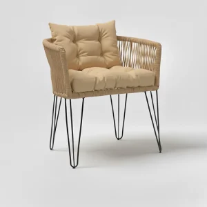 Chaise en corde tressée bohème Sable | BELLY