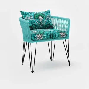 Chaise en corde tressée bohème Turquoise | BELLY