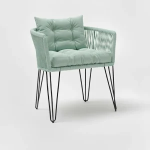 Chaise en corde tressée bohème Vert d'eau | BELLY
