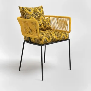Chaise en corde tressée bohème intérieur-extérieur Jaune | BELLA