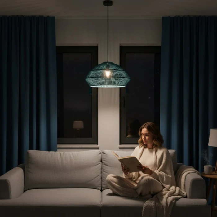 abat_jour_boheme_chic_bleu_lagon_corde_naturelle