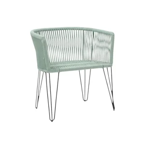 Chaise en corde tressée bohème intérieur-extérieur Vert d'eau | BELLA