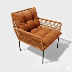 Fauteuil en corde tressée bohème Cannelle | Collection TANA