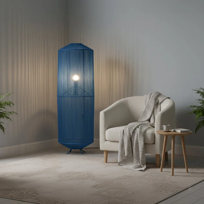 Lampe_sur_pied_boheme_chic_bleu_roi_Collection_NOSY_BE