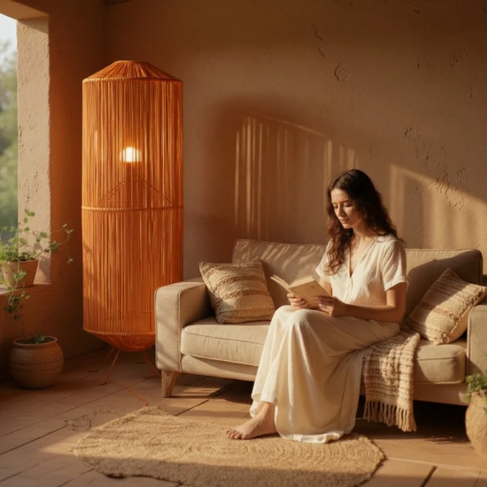 Lampe_sur_pied_boheme_chic_orange_Collection_NOSY_BE