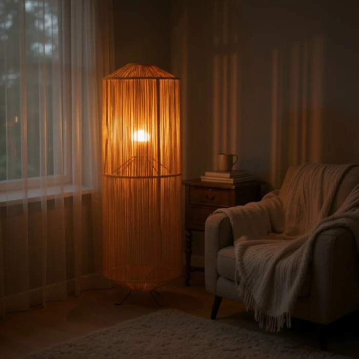 Lampe_sur_pied_boheme_chic_Orange_design_moderne