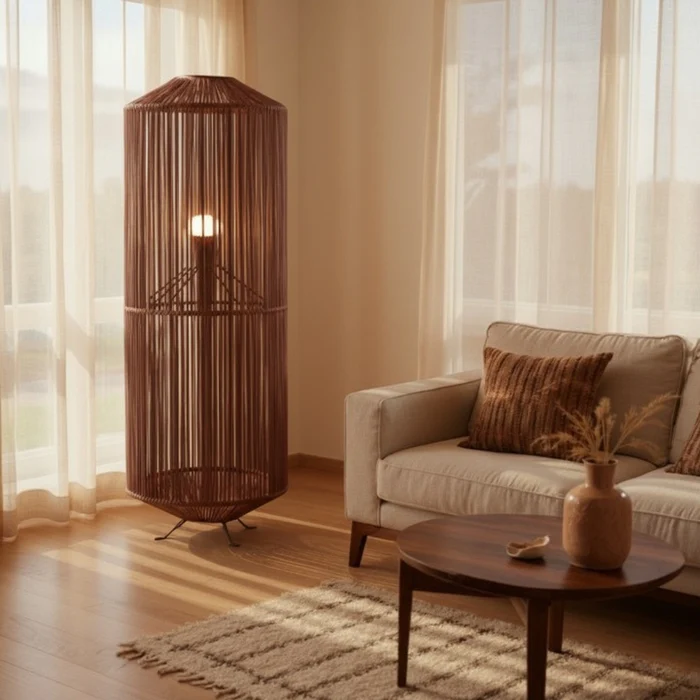Lampe_sur_pied_cannelle_tressage_artisanal_malgache