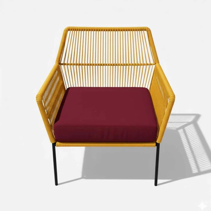 fauteuil-corde-nylon-coton-jaune